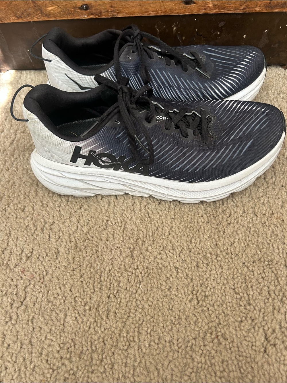 Hoka Women’s Black & White Cushioned Running Sneakers